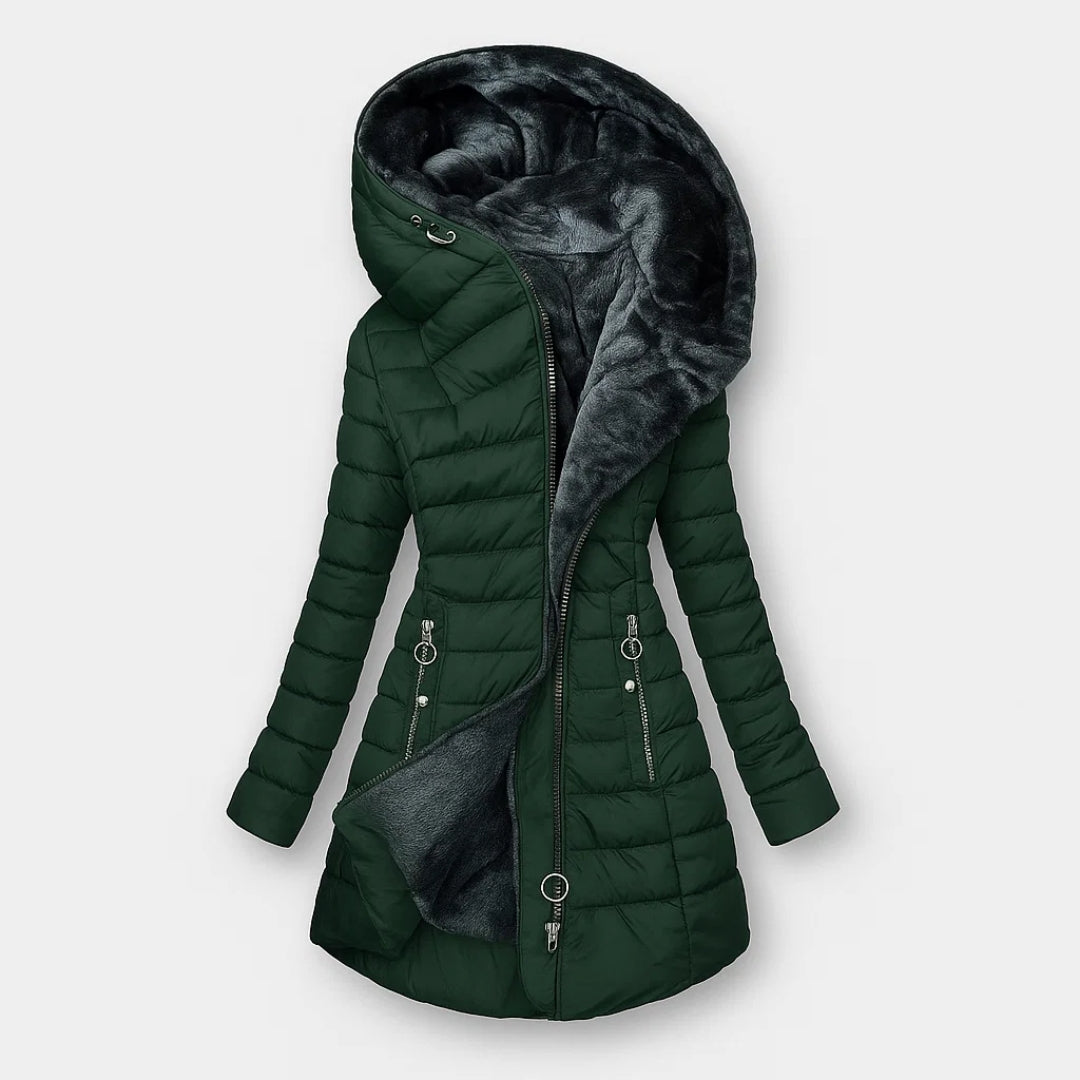 Saulutė | Šiltas kailiniu pamuštu paltas