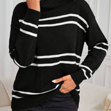 Thea – Aukštas Kaklas Megztinis Ruoželiais