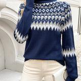 Ella | Elegantiška Geometrinė Megztinis