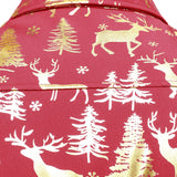 Vyriški raudoni marškiniai su auksiniais kalėdiniais elniais ir šventiniu raštu ilgomis rankovėmis