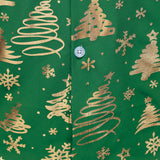 Vyriški žali marškiniai su auksiniu kalėdiniu raštu regular fit ilgomis rankovėmis