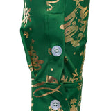 Vyriški žali marškiniai su auksiniu kalėdiniu raštu regular fit ilgomis rankovėmis