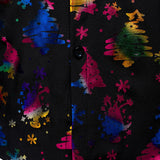 Vyriški juodi marškiniai su auksiniu kalėdiniu raštu regular fit ilgomis rankovėmis