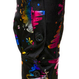 Vyriški juodi marškiniai su auksiniu kalėdiniu raštu regular fit ilgomis rankovėmis