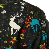 Vyriški minkšti marškiniai su linksmu kalėdiniu elniu ir snaigėmis ilgomis rankovėmis