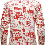 Vyriškas smėlio spalvos kalėdinis megztinis su vintažiniu dizainu ilgomis rankovėmis