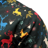 Vyriški kalėdiniai marškiniai su šventiniais elniais ilgomis rankovėmis