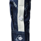 Vyriški mėlyni ilgarankoviai marškiniai su fejerverkų naujametiniu dizainu ir sagomis