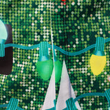 Vyriški žali ilgarankoviai marškiniai su linksmu kalėdiniu eglutės kostiumo raštu ir sagomis