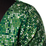 Vyriški žali ilgarankoviai marškiniai su linksmu kalėdiniu eglutės kostiumo raštu ir sagomis