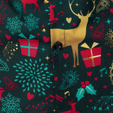 Vyriški ilgarankoviai medvilniniai kalėdiniai marškiniai su elniais