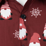 Vyriški raudoni kalėdiniai marškiniai su saldžiu nykštuku ir ilgomis rankovėmis