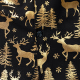 Vyriški ilgarankoviai marškiniai su auksiniu kalėdiniu elniu