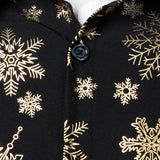 Vyriški ilgarankoviai marškiniai su auksinėmis kalėdinėmis snaigėmis