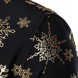 Vyriški ilgarankoviai marškiniai su auksinėmis kalėdinėmis snaigėmis