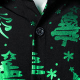 Vyriški žali regular fit ilgarankoviai marškiniai su kalėdiniu raštu