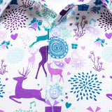 Vyriški šventiniai marškiniai su kalėdiniu elnių raštu