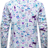 Vyriški šventiniai marškiniai su kalėdiniu elnių raštu