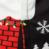 Vyriški ilgarankoviai marškiniai su Kalėdų Senelio dizainu ir sagomis