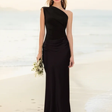 Aleida | Vieno Peties Satino Maksidress