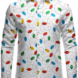 Vyriški ilgarankoviai marškiniai su kalėdinėmis lemputėmis