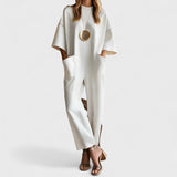 Emmy - Elegantiška trumpomis rankovėmis jumpsuit