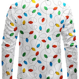 Vyriški ilgarankoviai marškiniai su kalėdinėmis lemputėmis