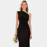 Aleida | Vieno Peties Satino Maksidress