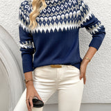 Ella | Elegantiška Geometrinė Megztinis