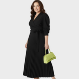 Evelina | Minkštas plisuotas midi suknelė