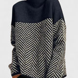 Samanta | Medvilninis megztinis su aukštu kaklu