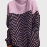 Samanta | Medvilninis megztinis su aukštu kaklu