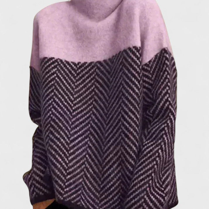 Samanta | Medvilninis megztinis su aukštu kaklu