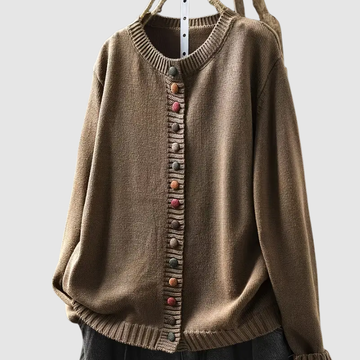 Elīna | Elegantiškas megztinis su sagomis