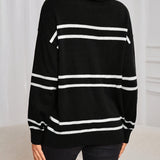 Thea – Aukštas Kaklas Megztinis Ruoželiais