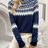 Ella | Elegantiška Geometrinė Megztinis