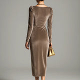 Eadoline | Elegantiška Plisuota Midi Suknelė