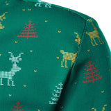 Vyriški žali marškiniai su kalėdiniu elnių raštu ilgomis rankovėmis