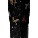 Vyriški juodi ilgarankoviai marškiniai su kvėpuojančia kalėdine eglute ir elniu