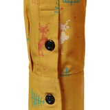 Vyriški geltoni ilgarankoviai marškiniai su kvėpuojančia kalėdine eglute ir elniu