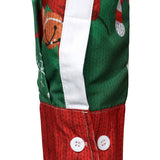 Vyriški kalėdinio kostiumo šventiniai ilgarankoviai marškiniai