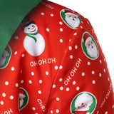 Vyriški ilgarankoviai marškiniai su kalėdiniu sniego seniu ir Kalėdų Seneliu