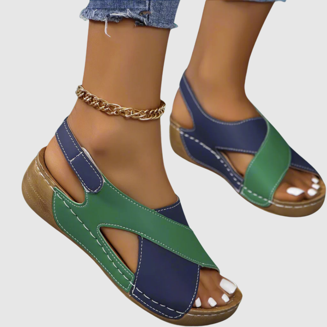 Hildegard - Dviejų spalvų odiniai sandalai