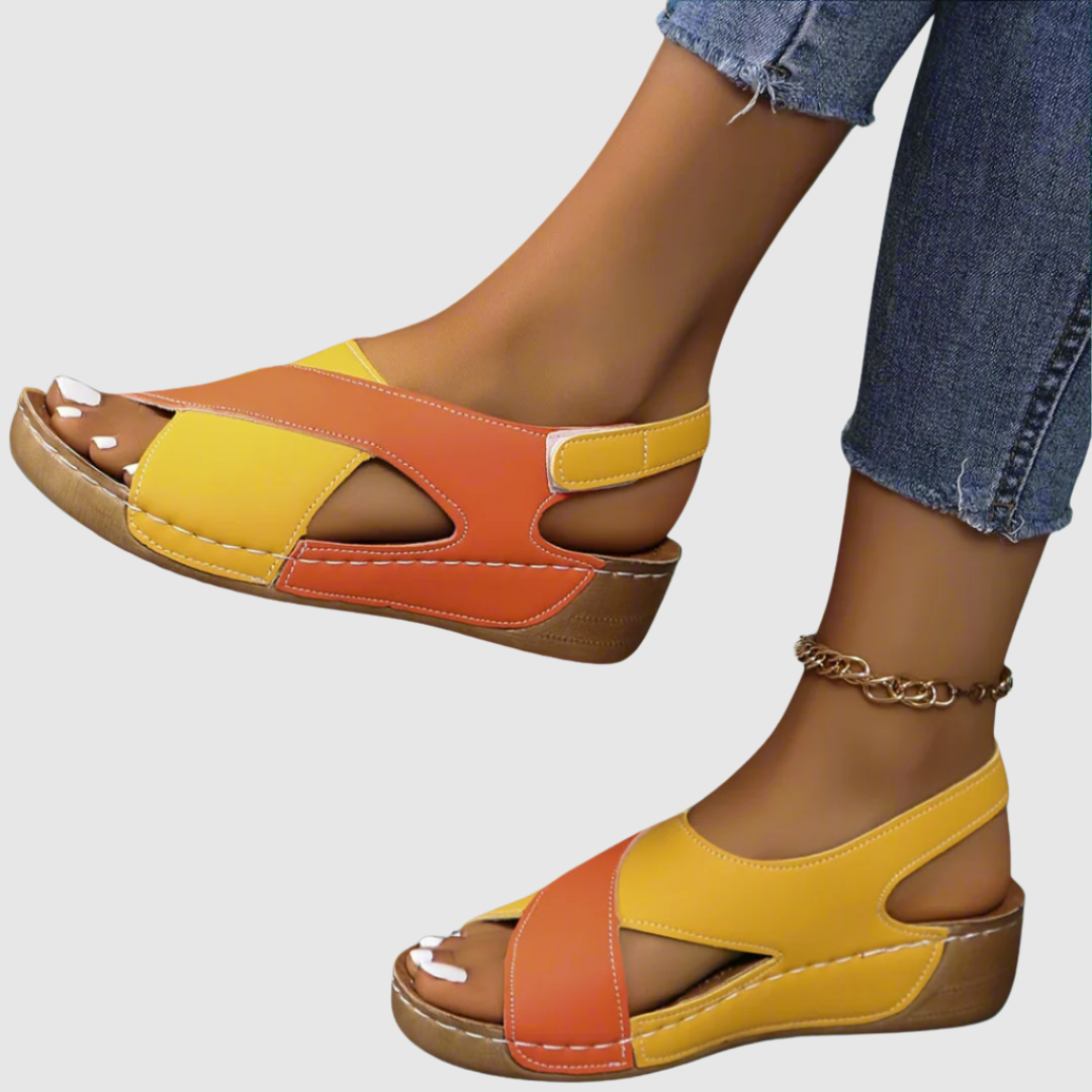 Hildegard - Dviejų spalvų odiniai sandalai