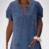 Julia – Džinsinis suknelė su kišenėmis