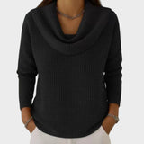 Gintarė – šilta vaflinė megzta su elegantiška vandens kritimo apykakle