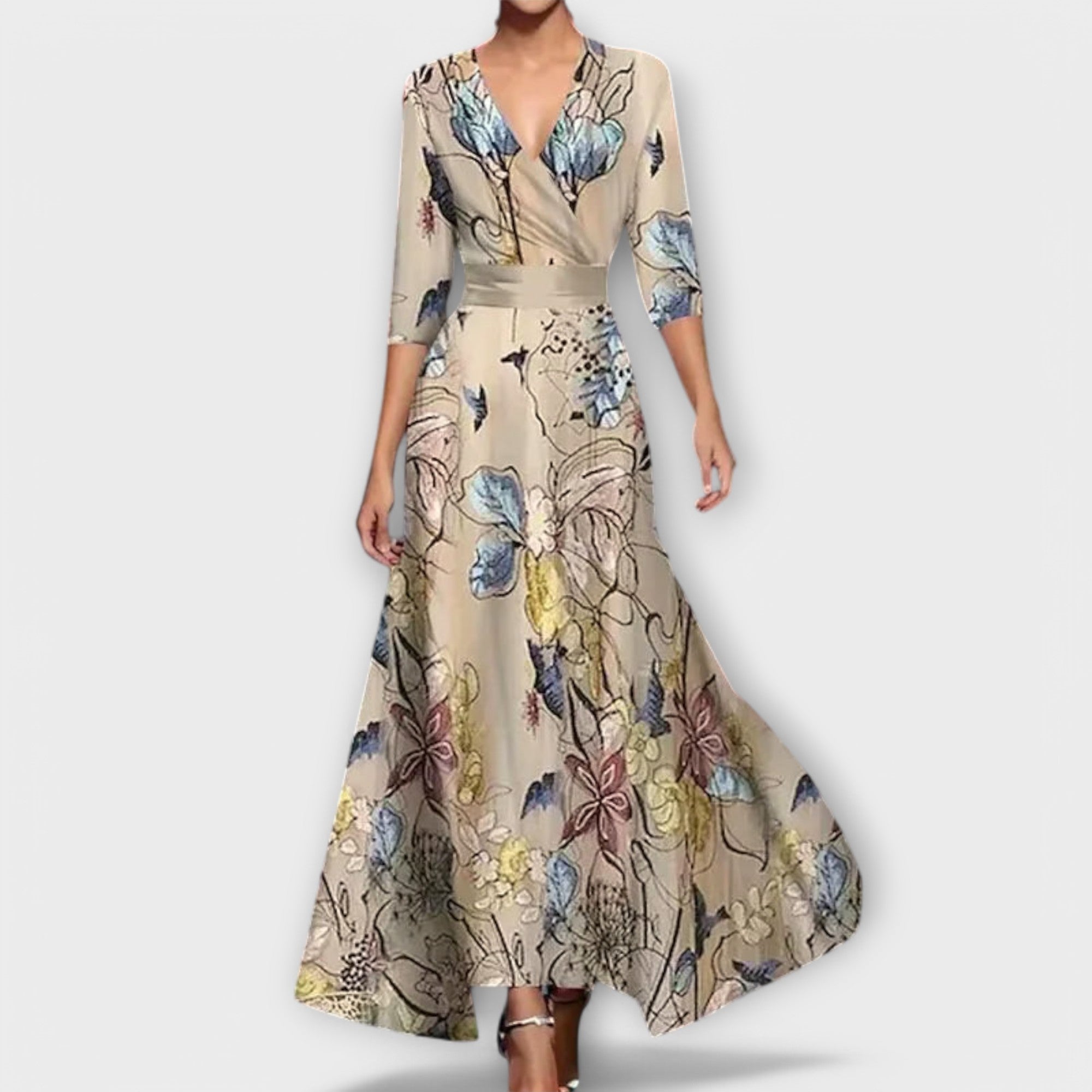 Almia - Eleganti moteriška suknelė su rankovėmis