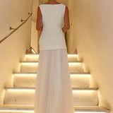 Rowina | Suknelė be rankovių su sruogomis