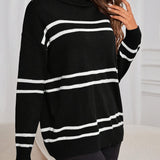 Thea – Aukštas Kaklas Megztinis Ruoželiais