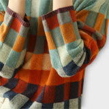 Erika - Megztinis su Aukštu Kaklu Patchwork